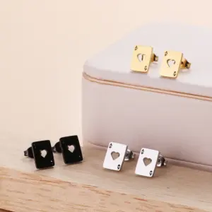 Wholesale 1 Pair Cute Streetwear Poker Plating 304 Stainless Steel Ear Studs