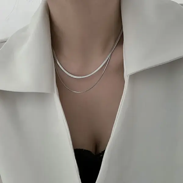 Wholesale Vintage Snake Bone Chain Stacking Titanium Steel Necklace Wholesale