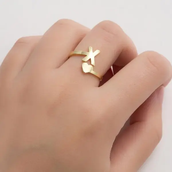 Wholesale Jewelry Fashion Letter 201 Stainless Steel Plating Open Ring