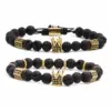 Wholesale Fashion Crown Copper Natural Stone Bracelet In Bulk