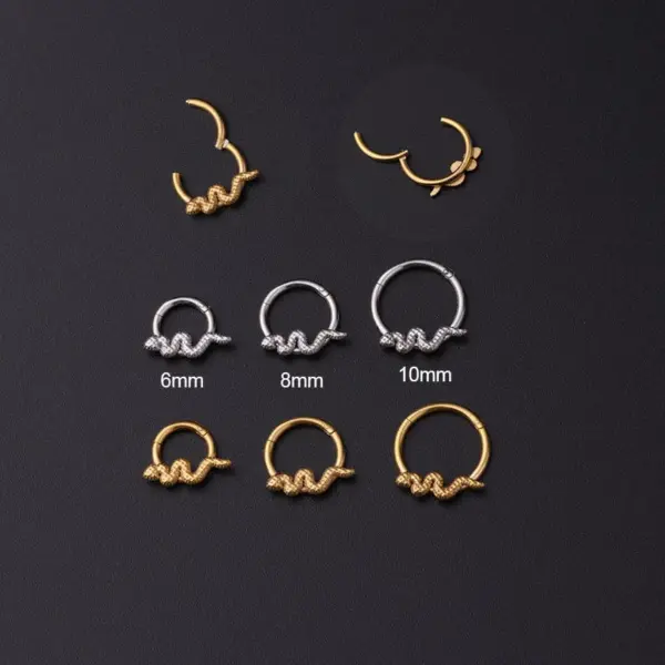 316L Stainless Steel No Inlaid Ear Cartilage Rings & Studs Animal Waterproof Non Tarnish Surgical Steel