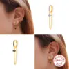 Wholesale 1 Piece Silver Zircon Flower Drop Earrings