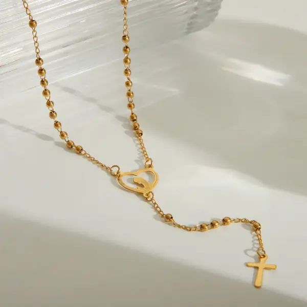 Wholesale Jewelry Religion Ethnic Style Classic Style Portrait Jesus Stainless Steel 203L 18K Gold Plated Necklace