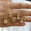 Popular 18K Brass Glossy DIY Name Bracelet Necklace 26 English Letters Pendant Parts