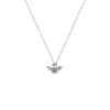 Wholesale Modern Style Geometric Heart Shape Bow Knot Titanium Steel Copper Plating Inlay Zircon Pendant Necklace