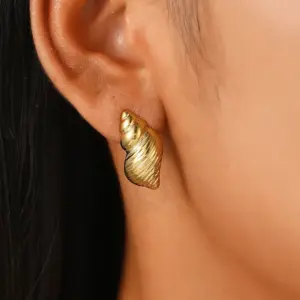 05 18K Real Gold Conch 8807