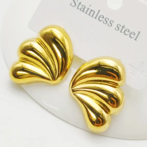 304 Stainless Steel Bow Knot Electroplating Golden Plated Elegant Waterproof Non Tarnish Gold Ear Studs