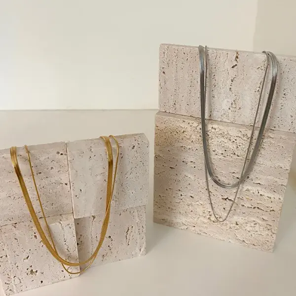 Wholesale Vintage Snake Bone Chain Stacking Titanium Steel Necklace Wholesale