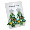 oly-265e92b3df81c41d50f9999a18bdc888 Wholesale Christmas tree bells bright color holiday party earrings