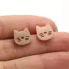 Wholesale PVD Coated 18K Gold Real Gold Plated Cat 304 Stainless Steel Cute Simple Style Waterproof Non Tarnish Ear Studs