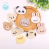 Wholesale Embroidery factory new mobile phone case bag decoration accessories patch cute animal head cartoon embroidery cloth stickers