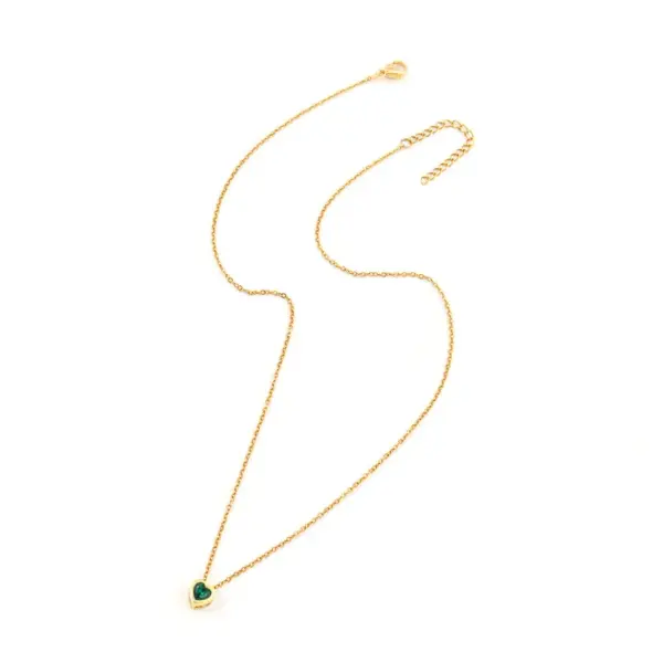 Wholesale PVD Coated Real Gold Plated Heart Shape 201 Stainless Steel Elegant Simple Style Classic Style Waterproof Non Tarnish 201 Stainless Steel Pendant Necklace