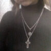 oly-266435971023568d47cdcd7ae7734678 Wholesale Gothic punk style hollow heart-shaped cross pendant necklace factory direct sales