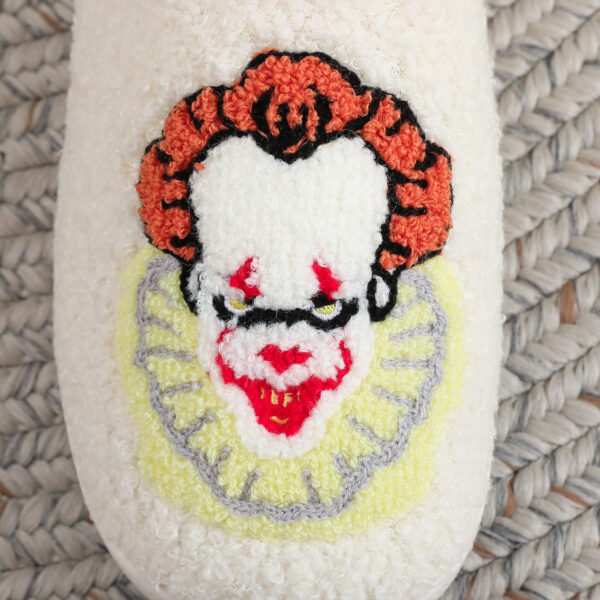 oly-2671e18fffa336e193c9e721e66dd7de Wholesale 25 New Cross-Border Halloween Funny Clown Cotton Slippers for Women Cartoon Horror Movie Christmas Warm Wool Slippers for Men