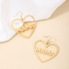 Wholesale Fashion love letter MAMA high-grade earrings design peach heart Mother's day New Year gift Women's earrings