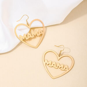 Wholesale Fashion love letter MAMA high-grade earrings design peach heart Mother's day New Year gift Women's earrings