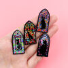 Wholesale Stained Window Black Cat Brooch, Cartoon Metal Badge Jewelry, Medal Clothing, Brooch Accessories