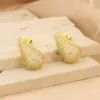 1 Pair Simple Style Water oplets Plating Inlay Copper Rhinestones Gold Plated Ear Studs