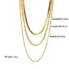 PVD Coated Real Gold Plated 18K Gold Solid Color 304 Stainless Steel Vintage Style Waterproof Non Tarnish 304 Stainless Steel Layered Necklaces