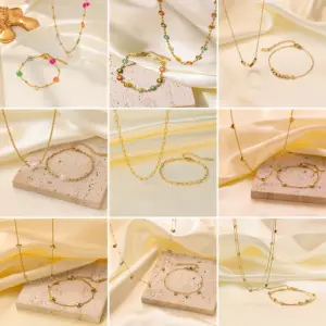 Wholesale Jewelry Elegant Streetwear Heart Shape Butterfly Titanium Steel Plating Bracelets Necklace