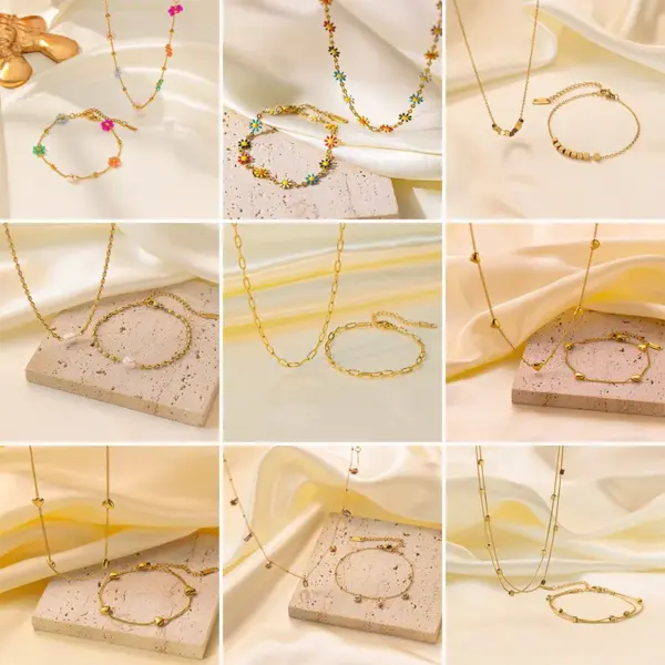 Wholesale Jewelry Elegant Streetwear Heart Shape Butterfly Titanium Steel Plating Bracelets Necklace