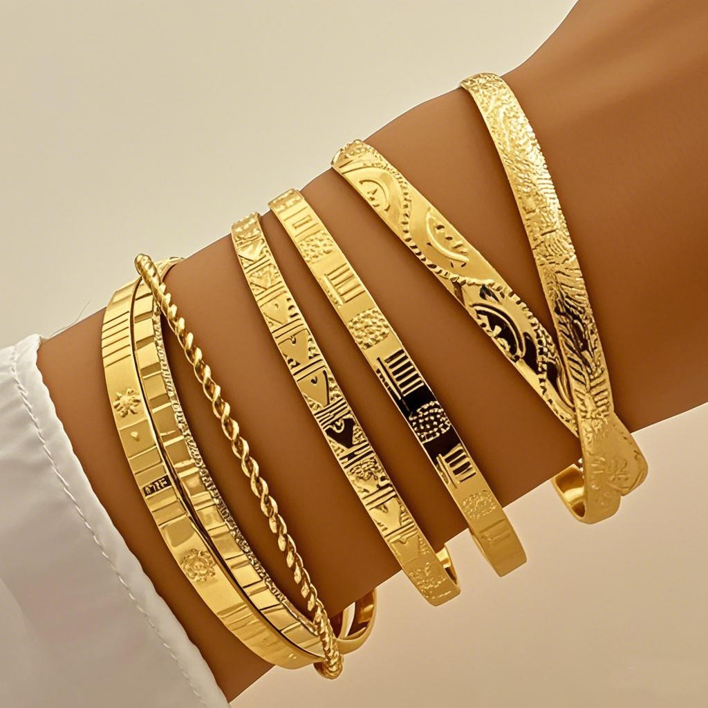 Wholesale Cross-border Europe and the United States new retro multi-layer diamond pattern bracelet women's fashion luxury exaerated alloy jewelry