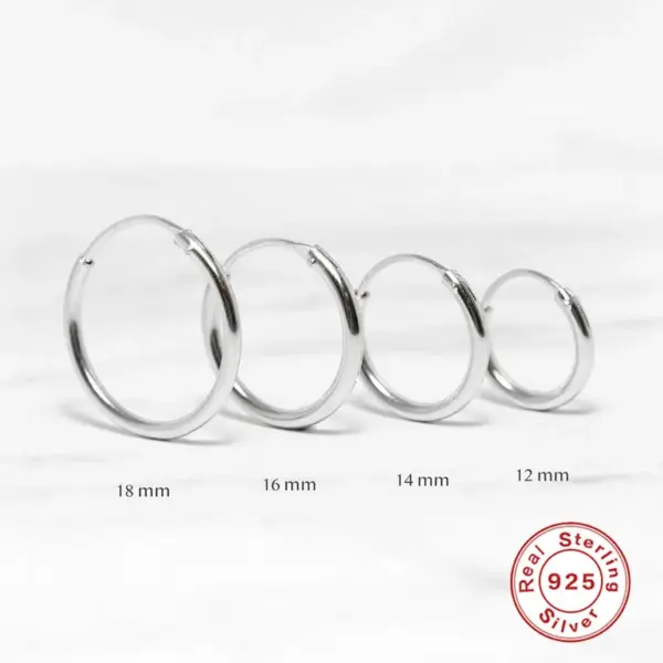 Wholesale 1 Pair 925 Sterling Silver Geometric Hoop Earrings