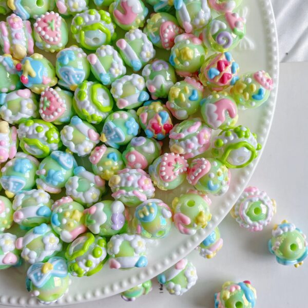 Wholesale Green Love Flower Beads