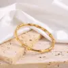 PVD Coated Real Gold Plated 18K Gold Solid Color 304 Stainless Steel Simple Style Classic Style Waterproof Non Tarnish 304 Stainless Steel Bangle
