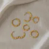 PVD Coated Real Gold Plated 18K Gold Twist 304 Stainless Steel IG Style Preppy Style Streetwear Waterproof Non Tarnish Hoop Earrings
