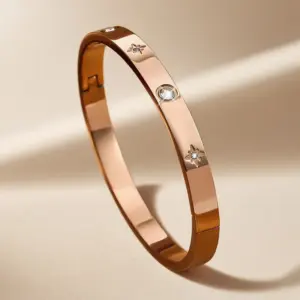 39B-D-6 Rose Gold Eight-Pointed Star Diamond Bracelet