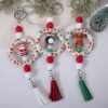 Wholesale Christmas Decoration DIY Beaded Circle Silicone Keychain Bag