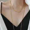 Wholesale Simple Style Solid Color Titanium Steel Plating Gold Plated Pendant Necklace