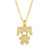 Wholesale Jewelry Vacation Simple Style Doll Copper Diamond Cable Chain Necklace