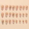 Wholesale Wear nail point drill almond long white halo nail art removable fake nails