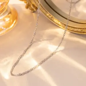 1.9mm Water Wave Chain 40+5cm-steel Color / A Bundle of One Hundred Pieces Without Packaging