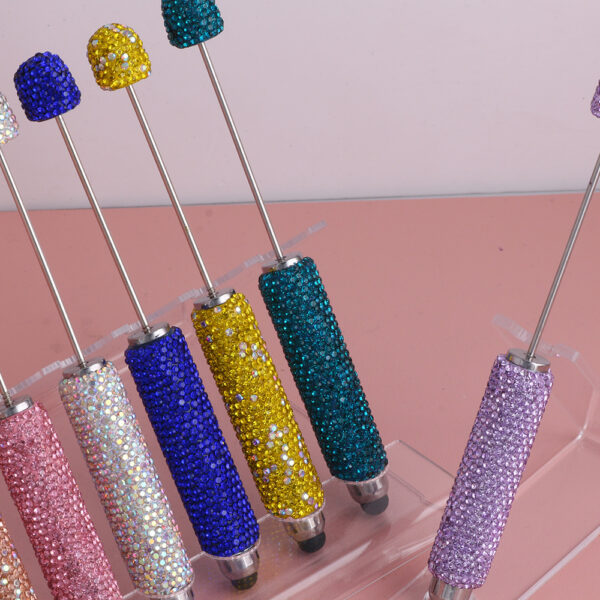 oly-26b0c26f9f763f3e82cc1d9cc9a731cb Wholesale Cross-border Live Hot Selling Color Touch Screen Pen ill Pen Ceramic Mud Full Diamond Beaded Pen DIY Beaded Ballint Pen Heavy Industry Pen