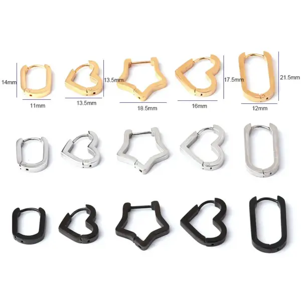 316L Stainless Steel Ear Cartilage Rings & Studs Geometric Waterproof Non Tarnish Surgical Steel