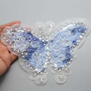 A1404 flower butterfly blue (one hand-sewn model)
