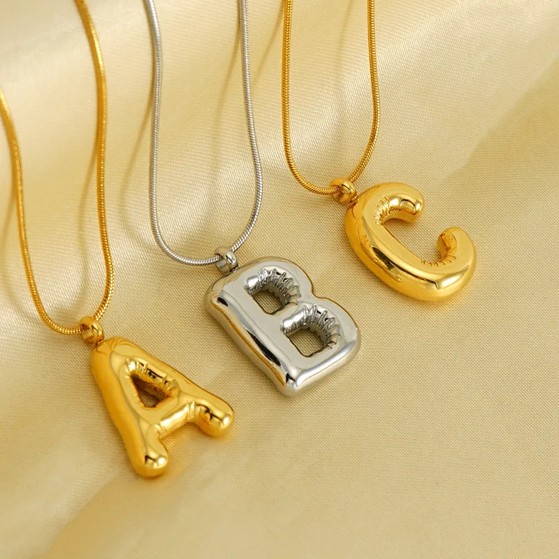 Wholesale Titanium Steel Hip-Hop Letter Plating Pendant Necklace