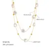 Wholesale Jewelry French Style Irregular 304 Stainless Steel Plastic 18K Gold Plated Pearl Plating Stainless Steel Necklaces