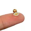 Wholesale Fashion Full Diamond Screw Ball Zircon Lip Print Heart-shaped Pierced Earrings Women's Style Geometric Pattern Personality Craft Earrings
