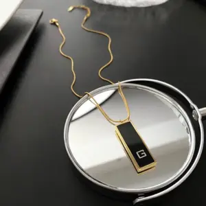 01-I12 Titanium Steel G Necklace