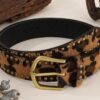 oly-26ce25c9fc59d30c8009f47793b3aec5 Wholesale New Women's Leopard Print Inlaid Paw Nails Fashion Trend All-match Decorative Belt European and American Popular Cross-border Belt