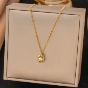 12 [Ah362] Pea Necklace / Gold