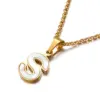 Wholesale PVD Coated 18K Gold Plated Letter Shell Titanium Steel Waterproof Non Tarnish Necklace