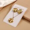 Wholesale 304 Stainless Steel Earrings Necklace Set Round Waterdrop Electroplated Hot Sale Jewelry Accessories Kit