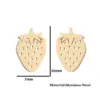 Wholesale PVD Coated 18K Gold Real Gold Plated Strawberry 304 Stainless Steel Fashion Waterproof Non Tarnish Ear Studs