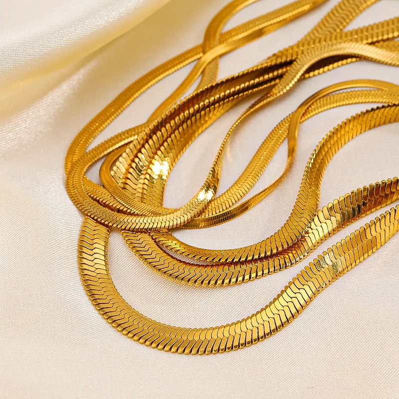 Wholesale PVD Coated 18K Gold Plated Geometric 304 Stainless Steel Basic Waterproof Non Tarnish 304 Stainless Steel Necklace