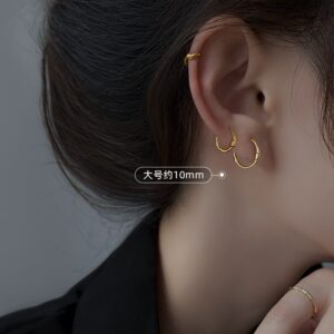 Simple earrings 10mm-gold color